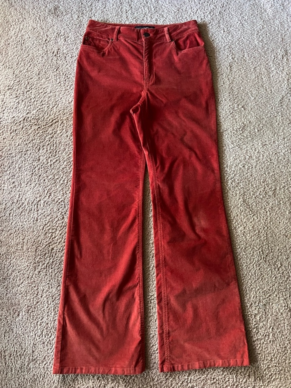 Peruvian Connection Boot Cut Velveteen High Rise Jeans in Picante Sz 4
